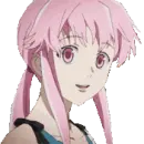 pink anime girl smile