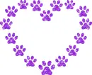 contour of heart with paw print