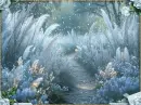 Sparkling Forest Pathway Seamless Background 