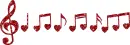 heart shaped musical notes