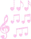 heart shaped musical notes