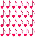 heart shaped musical notes