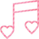heart shaped musical note