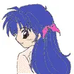 expressive girl with blue hair