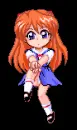 sitting anime girl