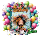 Jane - Happy Birthday Spunky Girl Cake Candle