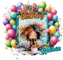 Robbie - Happy Birthday Spunky Girl Cake Candle