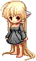 doll with cat ears and a black dress