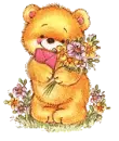 bear holding flowers 