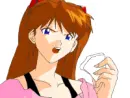 anime woman eating
