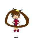 girl jumping the rope with her hair