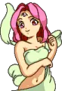 pink hair girl with 3 eyes