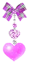 dangling heart with bow