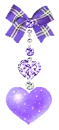 dangling heart with bow