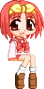 sitting pink girl