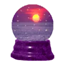sunset snow globe