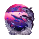 whale and dolphin snow globe
