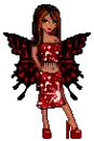 red glitter doll