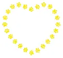  heart made of paw prints
