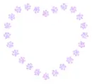  heart made of paw prints