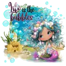 Life is the Bubbles Mermaid Girl Under The Sea