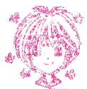 pink anime girl glitter