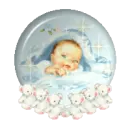 baby boy snow globe