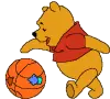 Pooh playing bsketball