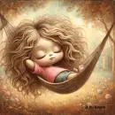 Cute girl in hammock sleeping 