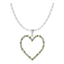 peridot and diamond heart necklace