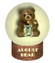 August bear snow globe