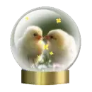 chicks snow globe