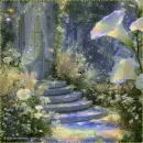 Enchanted Sparkle Summer Garden Background - 2nd in set
