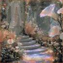 Enchanted Sparkle Summer Garden Background - 3rd in set