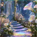 Enchanted Sparkle Summer Garden Background - 4th in set