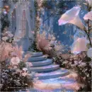 Enchanted Sparkle Summer Garden Background - 5th in set