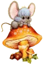 mouse on a mushroom