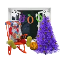 Halloween window scene