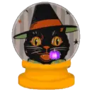 black cat snow globe