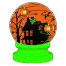 haunted house snow globe