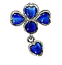 sapphire heart flower charm