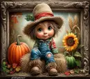 Cute Autumn Scarecrow boy