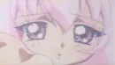 sad pink anime girl