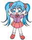 blue girl blows a kiss