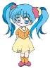 blue girl wink