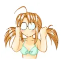 anime girl playing with her hair
