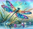 Pretty dragonfly background