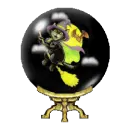 witch cat snow globe