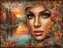 Beautiful woman in Autumn