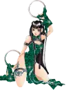 green glitter woman